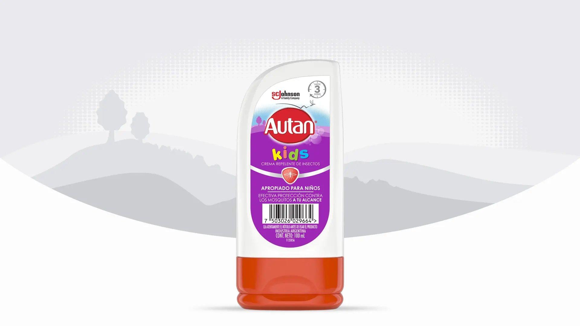 Frente de un envase de Autan® Kids Crema